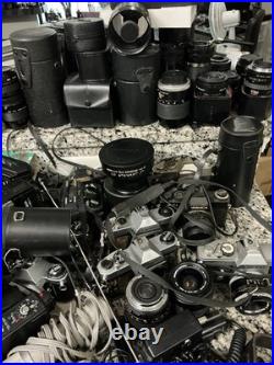 Huge Lot Of Vintage Cameras And Lenses For Parts Or Repair