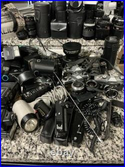 Huge Lot Of Vintage Cameras And Lenses For Parts Or Repair