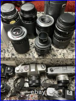 Huge Lot Of Vintage Cameras And Lenses For Parts Or Repair