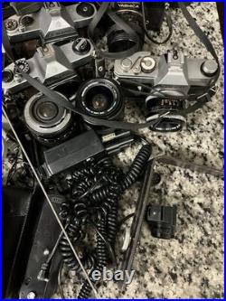 Huge Lot Of Vintage Cameras And Lenses For Parts Or Repair