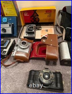 Huge Lot Vintage Camera Equipment Kodak Polaroid Cannon Flashes Cameras Lenses