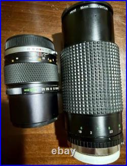 Huge Vintage Camera Lot Olympus & CPC Lenses, Flashes, Sony Cage, Tripod, Bag