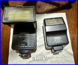 Huge Vintage Camera Lot Olympus & CPC Lenses, Flashes, Sony Cage, Tripod, Bag