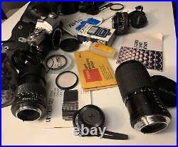 Huge lot of vintage Cameras, Lenses, Cases, Manuals and accessories collection