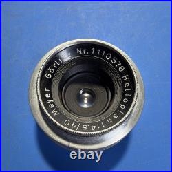 Ihagee Exa Camera Meyer Gorlitz Helioplan 40mm f4.5 Lens Haze Fungus. Read