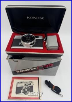 KONICA C35 FM 35mm Camera WithHexanon F2.8 38mm Lens VTG, Japan, NIB