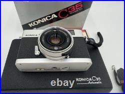 KONICA C35 FM 35mm Camera WithHexanon F2.8 38mm Lens VTG, Japan, NIB