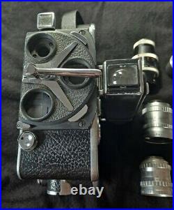 Kern Paillard BOLEX H16 Movie Camera Serviced with3 Lenses & Case