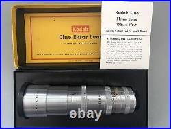 Kodak 102mm f2.7 Cine Ektar Vintage Telephoto Lens with Caps C Mount 16mm Camera