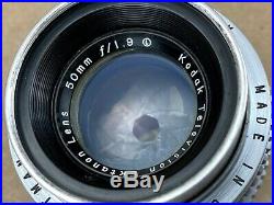 Kodak 50mm f/1.9 Television Ektanon Vintage Lens For Ektra Cameras Rare