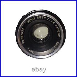 Kowa Setr 50mm F/1.9 Wide Prime Lens with Kowa Set R Vintage Camera Untested As-Is