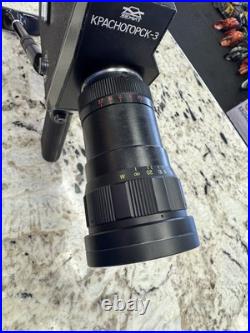 Krasnogorsk-3 16mm Movie Camera Meteor 5-1 Lens Bayonet USSR Vintage Very Good