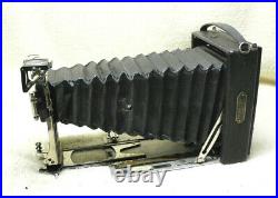 Krugener 9x12 cm Folding Bed Plate Camera withGoerz 135mm Lens +3 Plates in Wallet