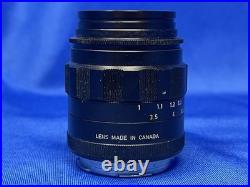 LEICA LEITZ Tele-Elmarit 90mm F/2.8 Camera Lens with Caps CANADA Vintage RARE