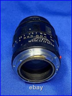 LEICA LEITZ Tele-Elmarit 90mm F/2.8 Camera Lens with Caps CANADA Vintage RARE