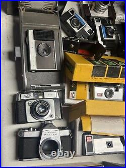 Large Lot Of Vintage Camera And Accessories Lens Bags Cases Kodak Polaroid