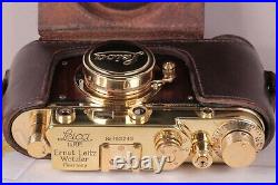 Leica D. R. P. Vintage Camera rangefinder Film Lens Leitz Elmar 50mm Gold