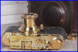 Leica Film camera, rangefinder Lens Elmar f3.5/50mm GOLD Vintage