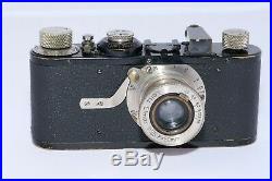 Leica I (A) vintage camera. Circa 1930. Elmar 50mm f/3.5 nickel lens. Filters