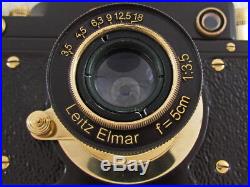 Leica-II(D) Wehrmacht WWII Vintage Russian Black Camera + Lens Leitz Elmar EXC