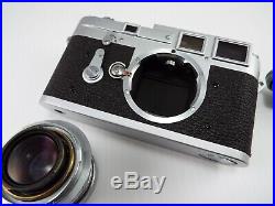 Leica Leitz M3 Double Stroke Rangefinder Camera w. Summicron F=5cm 12 Lens