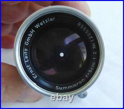 Leica Leitz SUMMICRON M mount Crome 12/50mm Lens # 105560 from 1954 Wetzlar
