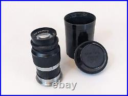 Leica vintage camera lens. Ernst Leitz Wetzlar Black, Elmar f = 9cm 14
