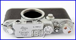 Leitz Leica IIIf, vintage 35mm camera + 3x lens Elmar 35 50 90 mm + viewfinder