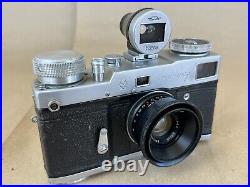 Leningrad Vintage Soviet Rangefinder Camera With 35mm 2.8 Jupiter 12 READ