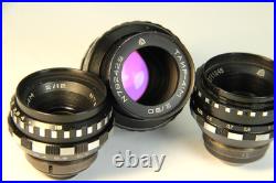 Lens Vintage Soviet Set 3 pcs Black Magic Tair-41 Vega-7-1 Mir-11 Kiev-16U BMPCC Lens Vintage Soviet Set 3 pcs Black Magic Tair-41 Vega-7-1 Mir-11 Kiev-16U BMPCC