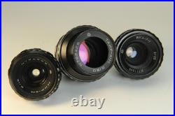 Lens Vintage Soviet Set 3 pcs Black Magic Tair-41 Vega-7-1 Mir-11 Kiev-16U BMPCC Lens Vintage Soviet Set 3 pcs Black Magic Tair-41 Vega-7-1 Mir-11 Kiev-16U BMPCC