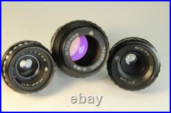 Lens Vintage Soviet Set 3 pcs Black Magic Tair-41 Vega-7-1 Mir-11 Kiev-16U BMPCC Lens Vintage Soviet Set 3 pcs Black Magic Tair-41 Vega-7-1 Mir-11 Kiev-16U BMPCC