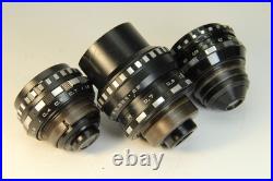 Lens Vintage Soviet Set 3 pcs Black Magic Tair-41 Vega-7-1 Mir-11 Kiev-16U BMPCC