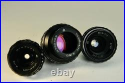 Lens Vintage Soviet Set 3 pcs Black Magic Tair-41 Vega-7-1 Mir-11 Kiev-16U BMPCC Lens Vintage Soviet Set 3 pcs Black Magic Tair-41 Vega-7-1 Mir-11 Kiev-16U BMPCC