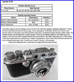 Leotax D lV Rangefinder Camera with Simlar 50mm f3.5 Collapsible LTM Lens