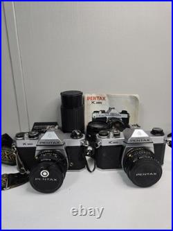 Lot Of 2 Asahi Pentax K1000 50mm Vintage Camera With Multiple Lens And Flash Lot Of 2 Asahi Pentax K1000 50mm Vintage Camera With Multiple Lens And Flash