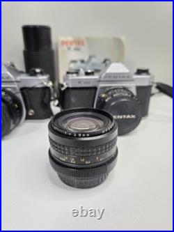 Lot Of 2 Asahi Pentax K1000 50mm Vintage Camera With Multiple Lens And Flash Lot Of 2 Asahi Pentax K1000 50mm Vintage Camera With Multiple Lens And Flash