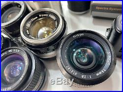 Lot Of Vintage 35mm Film Cameras, Lenses, Accessories Nikon, Leica, Olympus