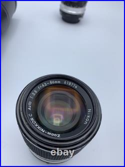 Lot Of Vintage Camera And Lenses Photography nikkormat el nikkor lens Kodak film