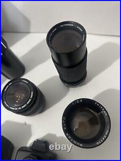 Lot Of Vintage Camera Lens & Auto Flash Thyristor Canon Lenses/ See photos