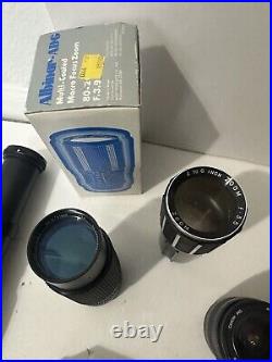 Lot Of Vintage Camera Lens & Auto Flash Thyristor Canon Lenses/ See photos