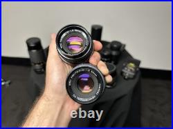 Lot Of Vintage Camera Lenses (Pentax K, Olympus OM, M42) With Caps And Cases