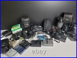Lot Of Vintage Cameras, Lenses, Battery Chargers Untested/Tested DESCRIPTION