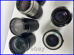 Lot of 11 Vintage Camera Lenses Minolta Rokinon + More Untested AS-IS