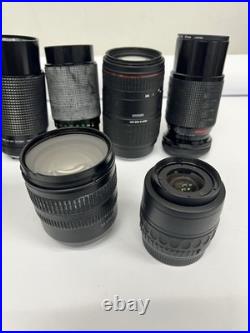 Lot of 11 Vintage Camera Lenses Minolta Rokinon + More Untested AS-IS