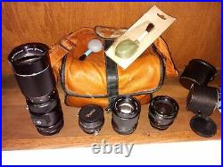Lot of Vintage Vivitar & Quantaray Camera Lenses & Vivitar Camera Carrying Bag