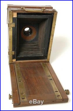 MAHOGANY 13x18cm, 5x7' FOLDING FIELD VIEW PLATE CAMERA With LENS