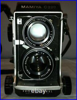 MAMIYA C220 Professional Vintage Camera TLR 80mm F2.8 Lens Partly Tested Japan