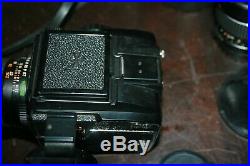MAMIYA M645 MEDIUM FORMAT FILM CAMERA & 2.8 80mm & 2.8 45mm Lens & Cover & Grip