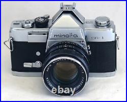 MINOLTA SR-1 VINTAGE 35mm Film SLR Camera ROKKOR-PF f/1.8 55mm Lens JAPAN